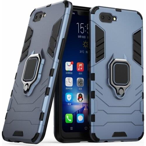 For OPPO A3S Case CPH1803 CPH1853 Ring Stand Bumper Silicone + PC Phone Cover For OPPO A5 A 5 CPH1809 For AX5 Realme C1 A1603