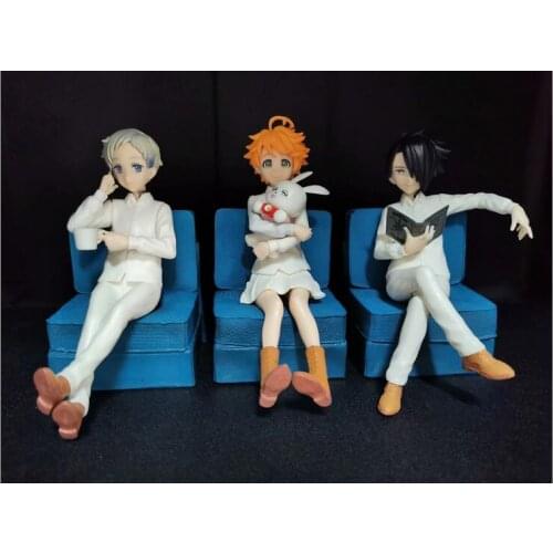 16cm SEGA Promised Neverland Ray Norman Emma Figure Promised Neverland Sofa PVC Action figure Model Toys doll gifts