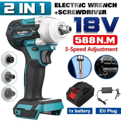 3 Speed Adjust Electric Wrench 800N.m DTW300 Impact Wrench Brushless Electric Screwdriver Drill Tool for 18V Makita Battery
