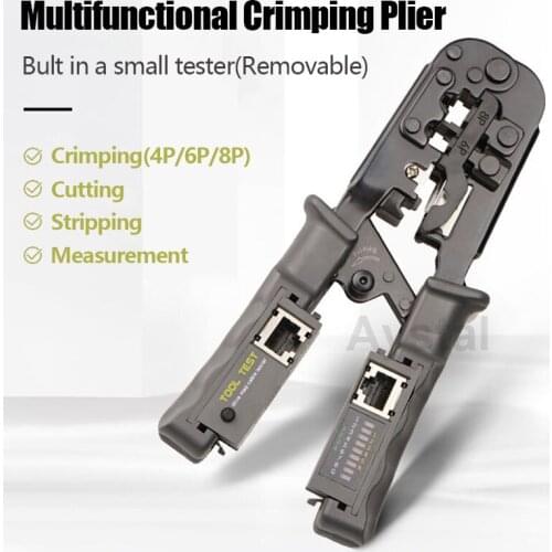 4 in 1 RJ45 Network LAN Cable Cutting Tool Cable Tester Cable Pliers 4P/6P/8P Wire Cutter Tool Test Crimping Pliers