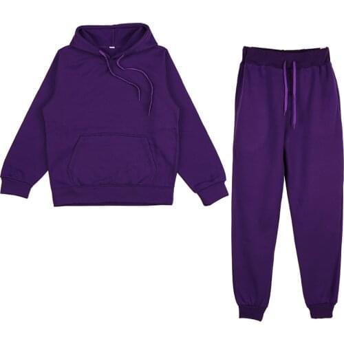 Two Piece Set Casual Fleece Tracksuit men Women Winter Womens Sets Oversized Hooded Long Sleeve Hoodie Sport Pants Lady Suit