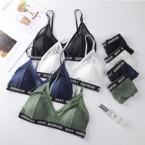 Bra Set Lace Underwear Push Up Bra and Panties Set Bralette Floral Embroidery Brassiere Briefs Comfortable Crop Top Bra Women