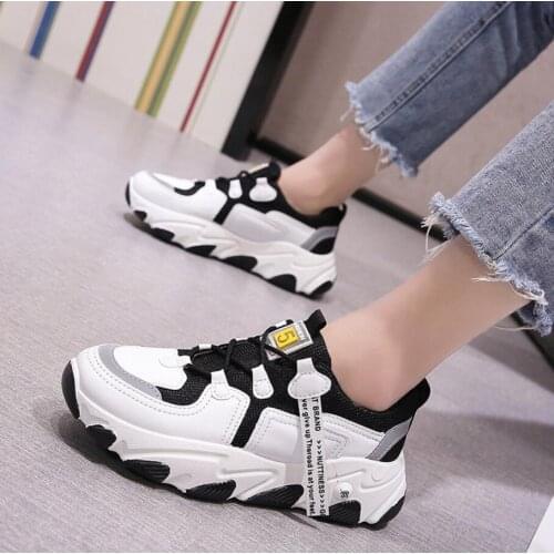 Women Chunky Sneakers Vulcanize Shoes Korean Fashion New Tennis Female White Platform Thick Ladies Running Casual Sports Shoes
