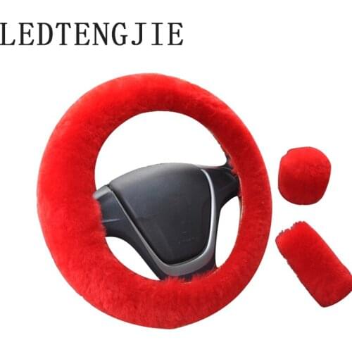 Three-piece fur cover steering wheel cover universal handbrake gear positioning gear car interior accessories