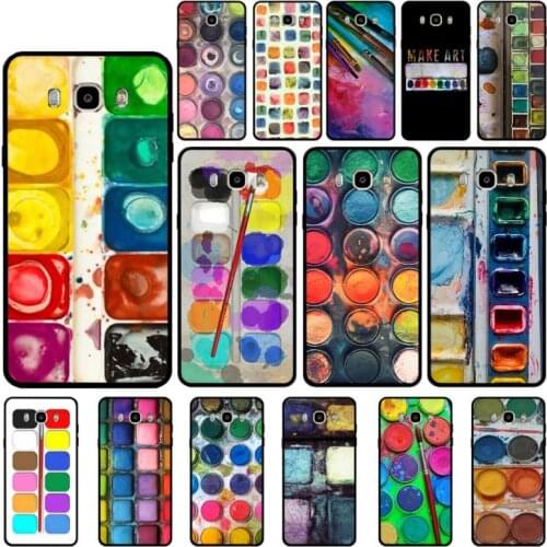 FHNBLJ Colorful Watercolors Set Paint Palette Phone Case for Samsung J4 6 7 2 5 8plus prime core 2017 2018 pro
