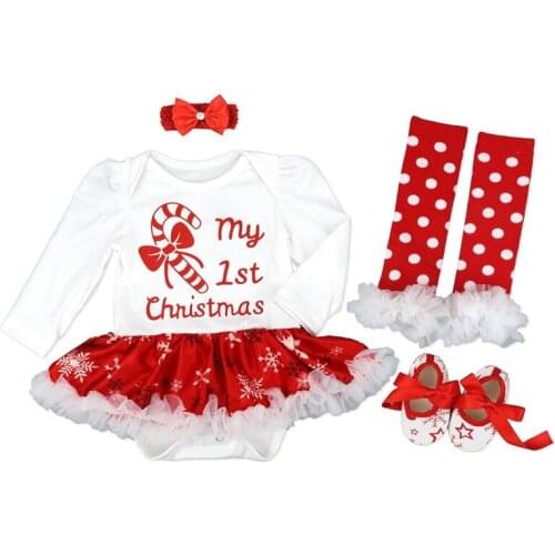 Baby Girls Christmas Clothes Set Fashion Kids Chirtmass 4Pcs Girl Baby Christmas Clothing Suit Lovely Princess Girl Clothing