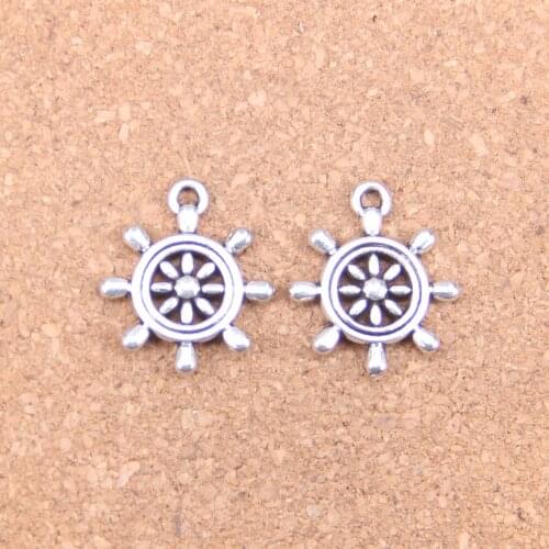 14pcs Charms ships wheel helm rudder 22x20mm Antique Pendants,Vintage Tibetan Silver Jewelry,DIY for bracelet necklace