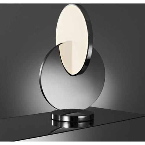 Modern Silver Round Metal LED Table Lamp Bedroom Bedside Decor Mirror Table Light Study Bedroom Eye Room Table Lighting TA058