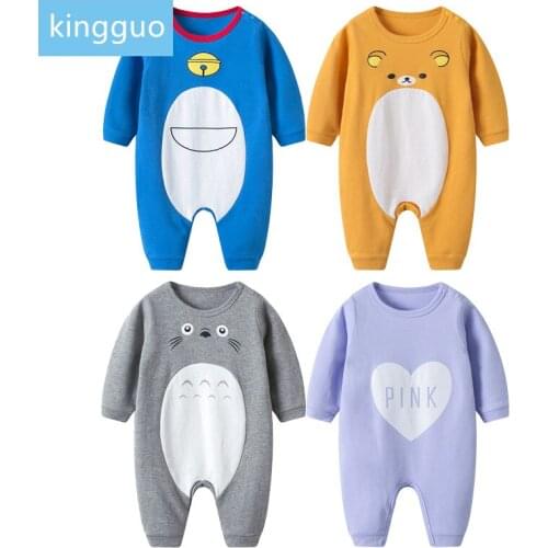 Spring and Autumn New Childrens Wear 0-3 Years Old Baby Long Sleeve One-piece Dress 3-6 Months Baby Animal Shape Print Robe 2