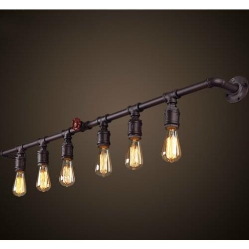 Vintage Loft Water Pipe Wall Lamp Rustic Loft Style e27 sconce lights for living room bedroom restaurant bar