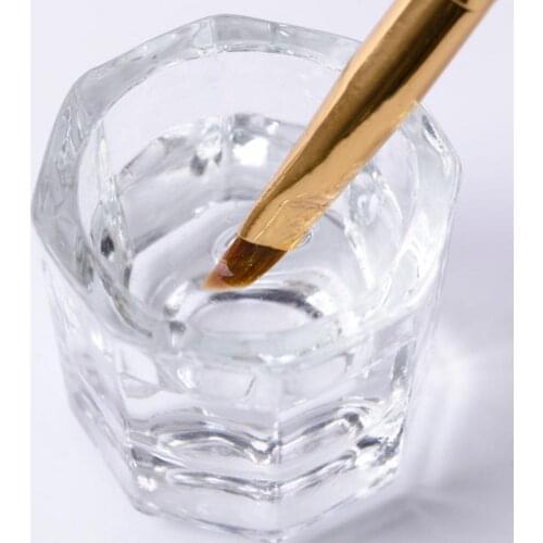 Octagonal Shape Glass Cup Dappen Dish Container for Arcylic Nail Art Liquid Powder for Nail Art Home Use