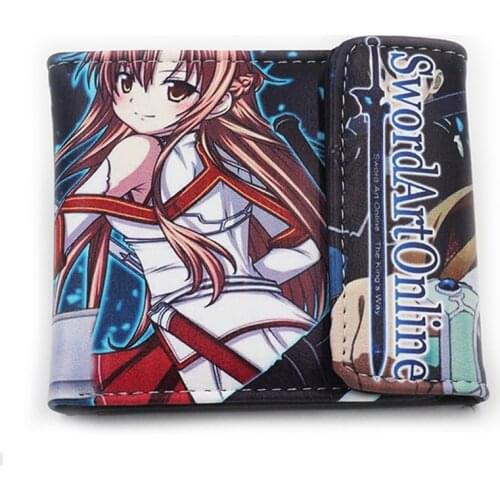 Yuuki Asuna Kirito kirigaya kazuto Japanese Anime Sword Art Online PU Short Wallet Purse
