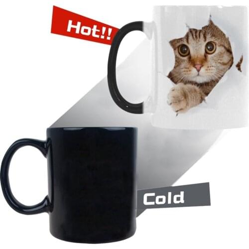Funny Cat Looking From The Inside I love My Cat Cat Lover Morphing Mug Heat Sensitive Color Changing Coffee Mug Cup, Gifts for M