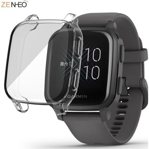 ZENHEO Protective Case Cover For Garmin Venu SQ Soft TPU Cases For Garmin Venu Sq Music Watch Full Screen Protector Shell