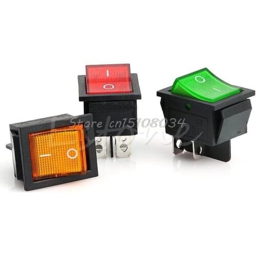 1Pc AC 250V 15A 125V 20A Red Lamp DPST DPDT 4pin 6pin ON-OFF Rocker Switch S08 Wholesale&DropShip