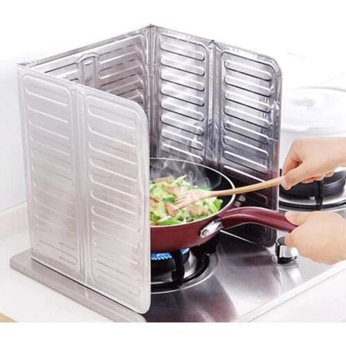 1Pc Cooking Oil Splash Baffle Oil Splash Protection Plate Gas Stove Degreasing Removal Tools Kitchen Supplies Home Accessories