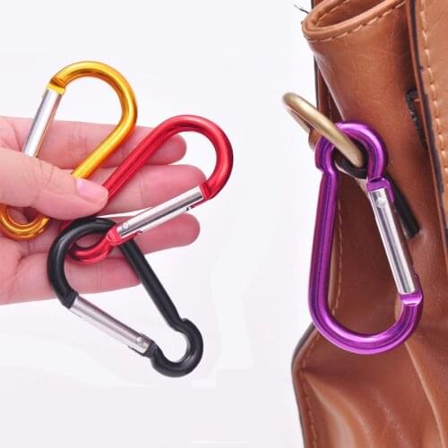 10 Pcs 4.6cm Color aluminum alloy Carabiner D-Ring Key Chain Clip Keychain Hiking Camp Mountaineering Hook Climbing Accessories