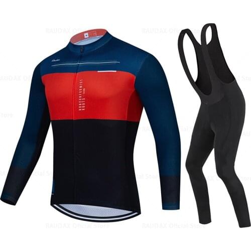 2021 RAPHAFUL Summer Cycling Jersey Set Bicycle Clothing Breathable Men Long Sleeve Cycling Shirts Bike Bib Pant Sets
