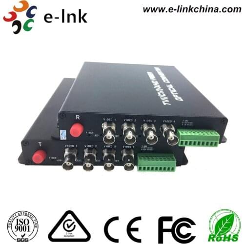 4Ch 720P CVI video fiber optic extender with Rs485 data