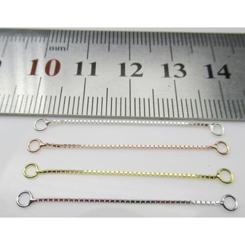 925 sterling silver box earring chain connector line Wire for making jewelry accessories 40mm 5pcs