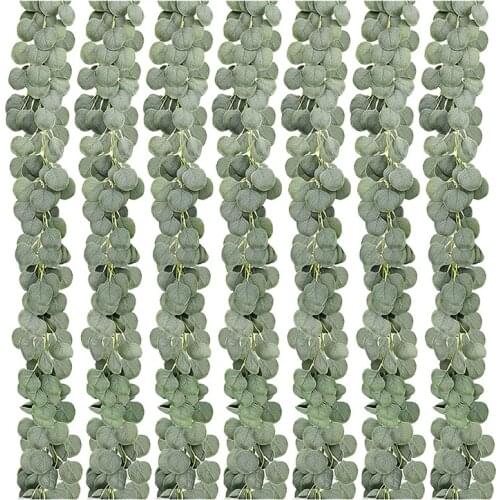 7 Pack Artificial Eucalyptus Garland Faux Eucalyptus Greenery Leaves Vines for Wedding Home Party Garden Decoration