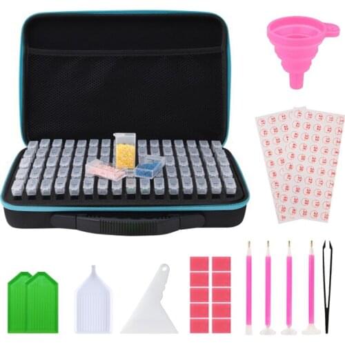 80 box Diamond Painting Box Tool Diamond Mosaic Container Storage Box Carry Case Holder diamond Embroidery Hand Bag Zipper