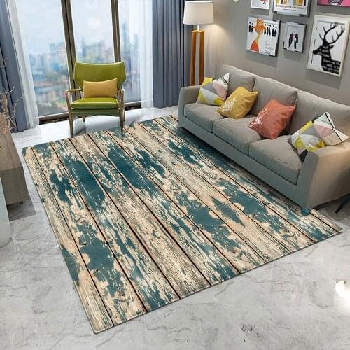 Alfombra Fashion Wood Pattern Carpet Carpet Rug Anti-Slip Nordic Style Colored Marble Room Decor Living Bedroom Carpet Room Home