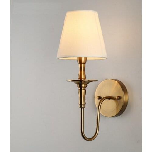 American Wrought Iron Wall Lamp Living Room Bedroom Bedside Lamp Mirror Front Lamp Single Head Wall Lamp Aisle Lamp