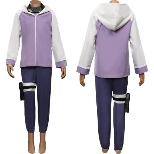 Anime Hinata Hyuga Cosplay Costume Kids Children Outfits Uniform Halloween Carnival Costumes