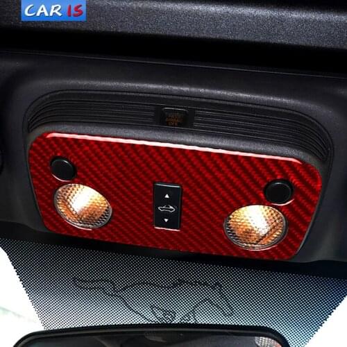 Car Styling Interior Molding Roof Reading Light Lamp Frame Trim Cover Carbon Fiber Light Panel Decor For Ford Mustang 2009-2013