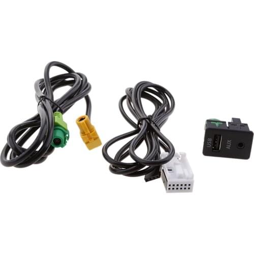 Car USB Aux Audio Input Adapter Socket Harness Kit For Passat CC