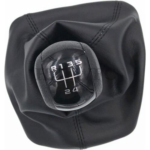 Free Shipping 5 Speed Manual Gear Shift Knob Lever Pen Black Gaiter Boot Cover Case For Skoda Octavia 2 A5 2004-2010