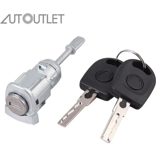 AUTOUTLET FOR Passat B5 1996-2005 Lupo 6X1 6E1 1998-2005 LEFT DOOR LOCK BARREL CYLINDER WITH 2 KEYS 3B0837167 Locking Cylinder