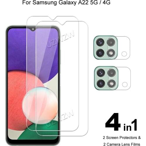 For Samsung Galaxy A22 5G / 4G Camera Lens Film & Protective Screen Protector Tempered Glass Guard