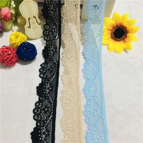 NS1172 Elastic Flower Trim Lace for Underwear Nightwear Fancy African Lace Trimmings 2.5cm