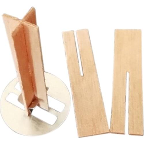 10pcs Handmade Wood Core Candle Wick With Sustainer Tab Candle Wick Core Soy Parffin Wax Candles Making Kit DIY Tool