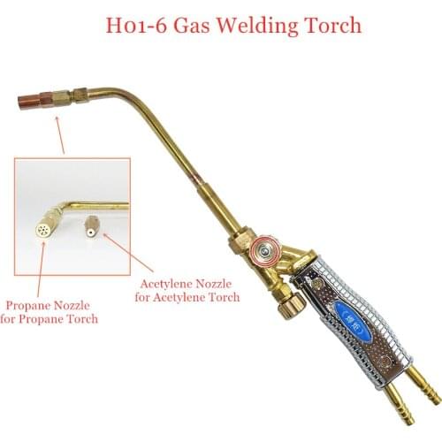 Gas Welding Torch H01-6 Oxygen Propane Acetylene Natural Gas for 2-6mm Steel Copper Aluminum Silver Soldering Brazing Torch