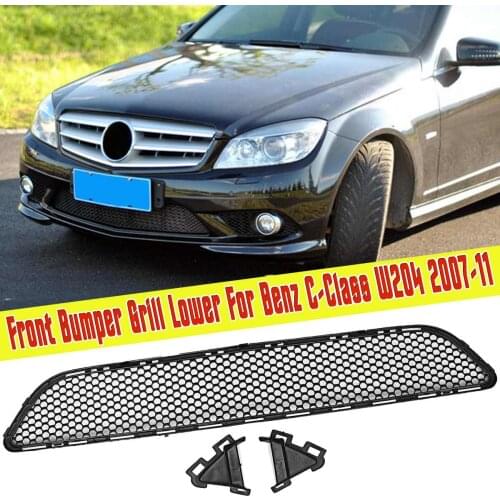 Glossy Black Front Bumper Grille Racing Grills Lower Fit For Mercedes-Benz C-Class For AMG W204 2007 2008 2009 2010 2011