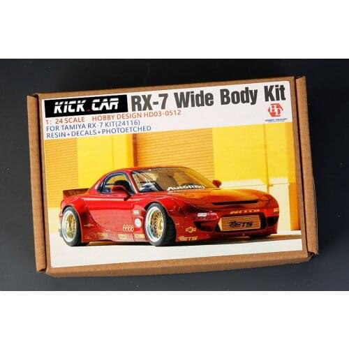 Hobby Design 1/24 RB Mzda RX-7 Wide Body Kit For Tmiya RX-7 Kit 24116 (Resin+PE+Metal parts+Decals) HD03-0512