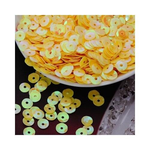 50g(1650pcs) 8mm Cup AB Colors Sequin Round Paillettes Sewing Wedding Craft Embossing Yellow AB Spangles