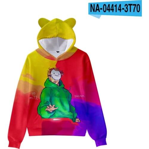 2021 hot sale dreamwastaken Harajuku cat ear hoode Boy/Grils street hip hop sweat shirt tops autumn comfortable hip hop pullover