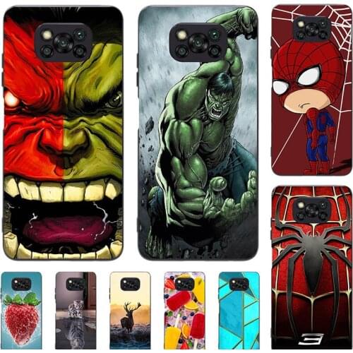 Soft Case For Xiaomi Pocophone Poco X3 NFC Phone Cover Cartoon Fundas Super Hero Coque Bumper Cat Shell