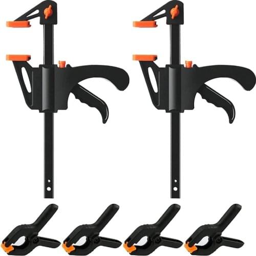 Clamps Set Of 6 150 Mm One-Hand Clamps And Spring Clamps Clamp For Precise Fixing Quick Release Screw Clamps