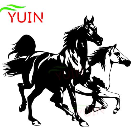 Two Running Horses Car Sticker Body Decoration Stickers Cars Accessories Fashion Cover Scratch Waterproof Sunscreen Decal