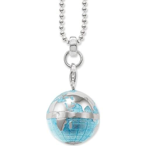 Silver Blue Earth Globe Beads Chokers Necklaces & Pendantss, Fashion Earth World Pendant Necklace Beads Jewelry Gift for Women