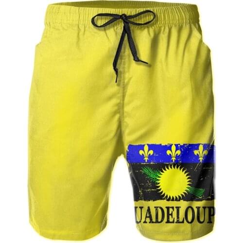 Promo Flag Of Guadeloupe - Vintage Look Anime Beach Breathable Quick Dry Creative print R276 running Hawaii Pants