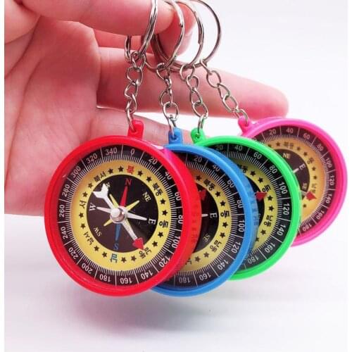Factory direct sales/outdoor Korean compass key chain plastic compass promotion