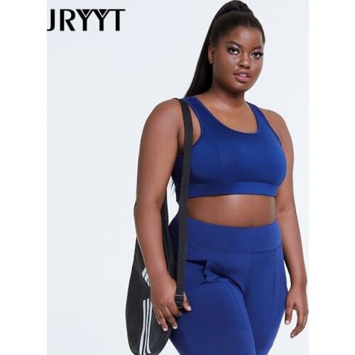 JRYYT Plus Size Breathable Padded Sport Bras Women Running Shockproof Seamless Yoga Top Female Athletic 4XL Fitness Clothes 2021