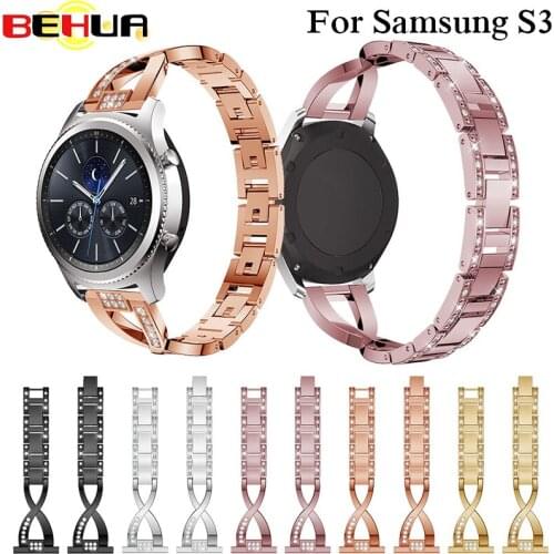22mm Watch Band for Samsung Gear S3 Frontier Smart watch Strap for Samsung Gear S3 Classic Bracelet With Rhinestone Band Straps