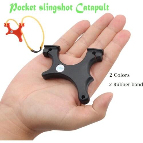2 Colors Pocket Shooter Slingshot High-Precision Tie-Free Small Easy To Carry Crooked Handle Catapult Bow and Arrow Crossbow